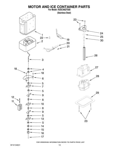 MOTOR AND ICE CONTAINER PARTS
