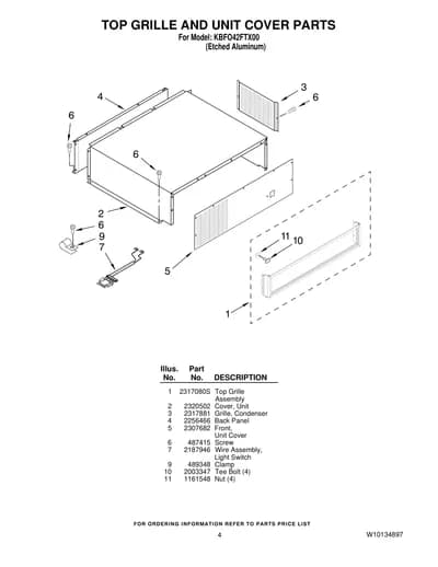 TOP GRILLE AND UNIT COVER PARTS