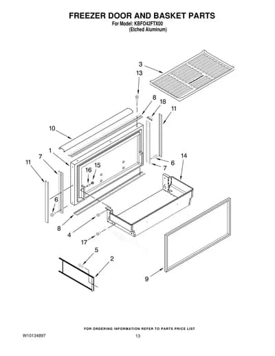 FREEZER DOOR AND BASKET PARTS
