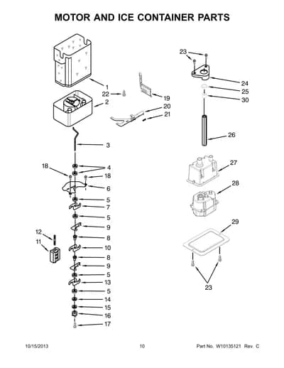 MOTOR AND ICE CONTAINER PARTS
