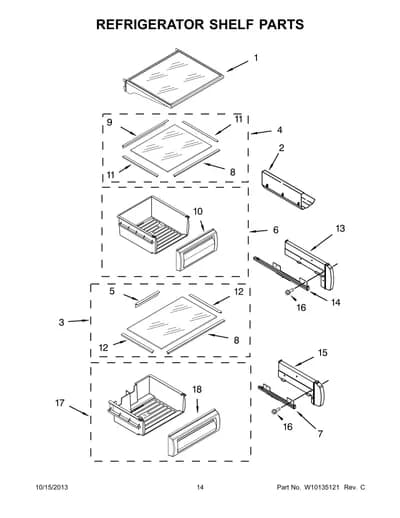 REFRIGERATOR SHELF PARTS