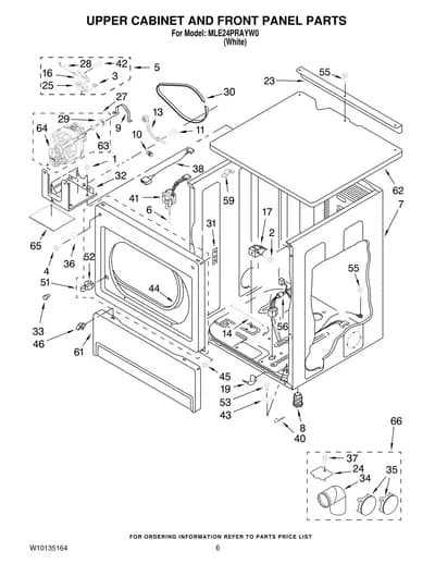 UPPER CABINET AND FRONT PANEL PARTS