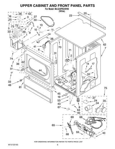 UPPER CABINET AND FRONT PANEL PARTS