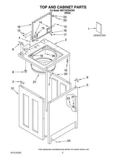 TOP AND CABINET PARTS