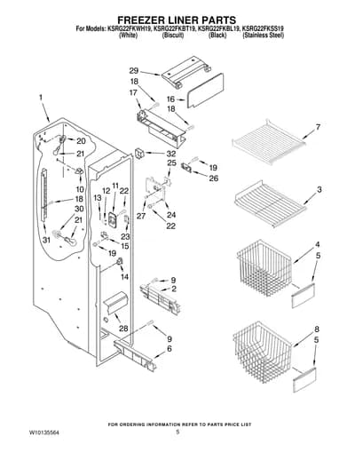 FREEZER LINER PARTS