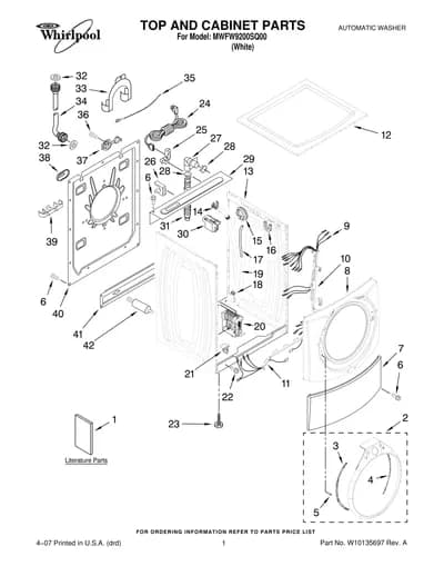 TOP AND CABINET PARTS