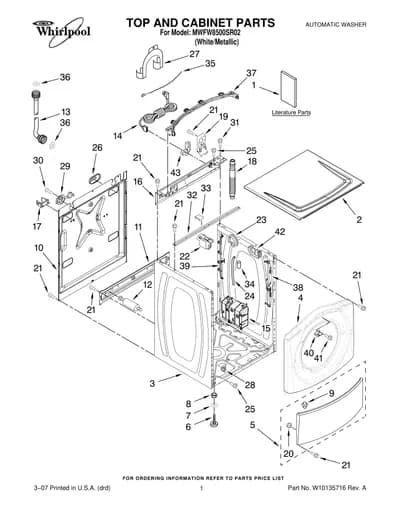 TOP AND CABINET PARTS