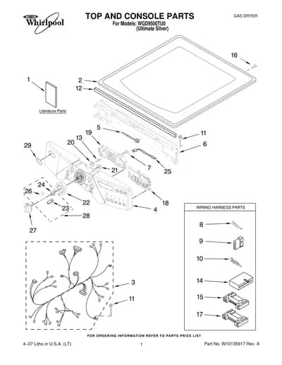 TOP AND CONSOLE PARTS