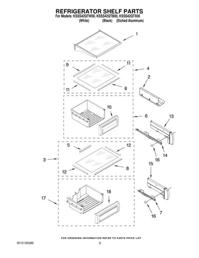 REFRIGERATOR SHELF PARTS