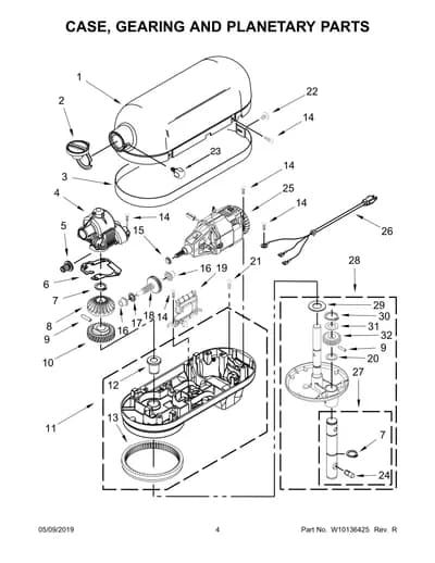 CASE, GEARING AND PLANETARY PARTS