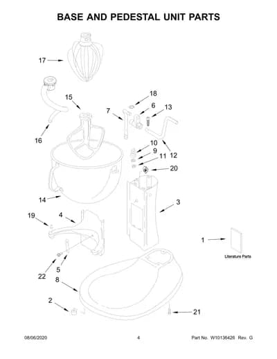BASE AND PEDESTAL UNIT PARTS