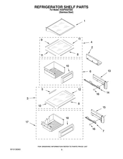 REFRIGERATOR SHELF PARTS