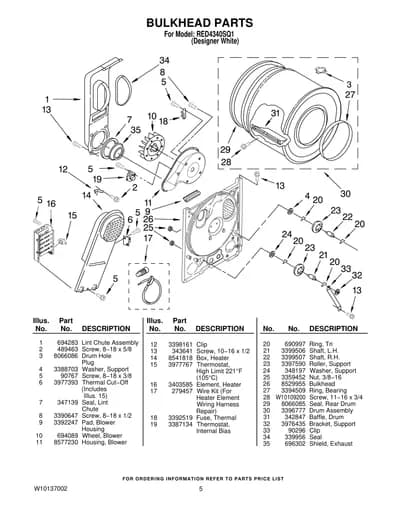BULKHEAD PARTS