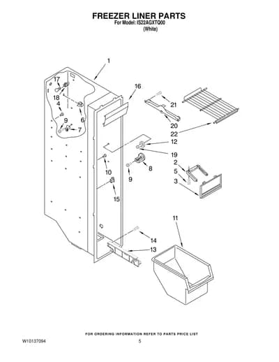 FREEZER LINER PARTS