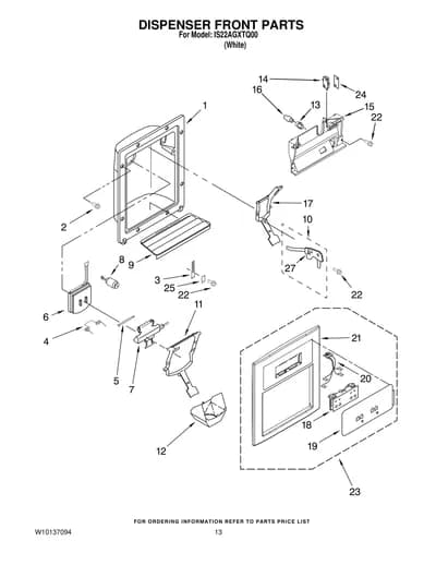 DISPENSER FRONT PARTS