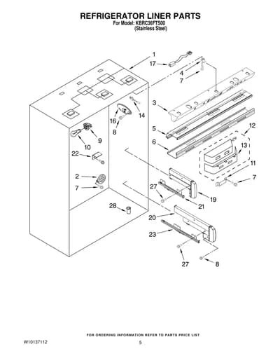 REFRIGERATOR LINER PARTS