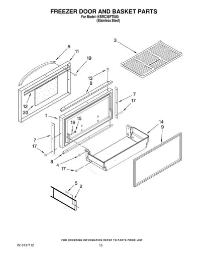 FREEZER DOOR AND BASKET PARTS