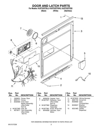 DOOR AND LATCH PARTS