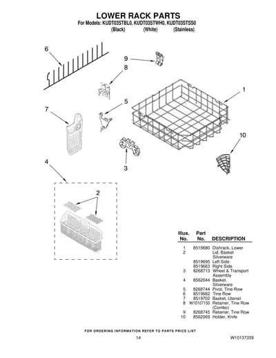 LOWER RACK PARTS