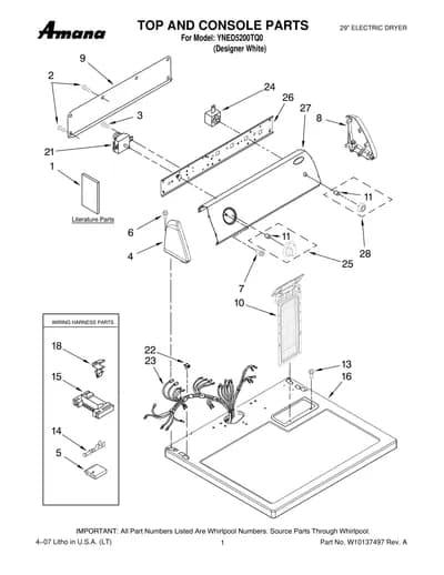 TOP AND CONSOLE PARTS