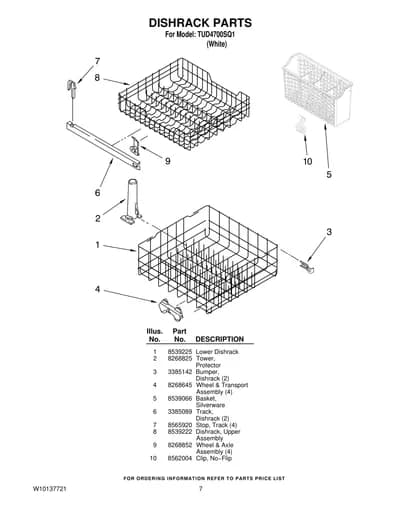 DISHRACK PARTS