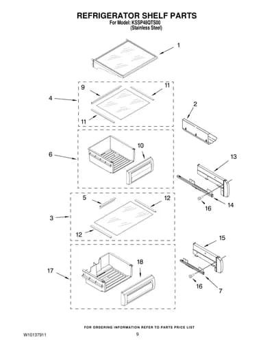 REFRIGERATOR SHELF PARTS