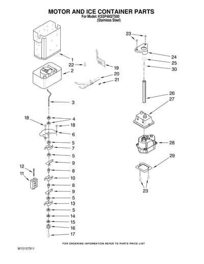 MOTOR AND ICE CONTAINER PARTS