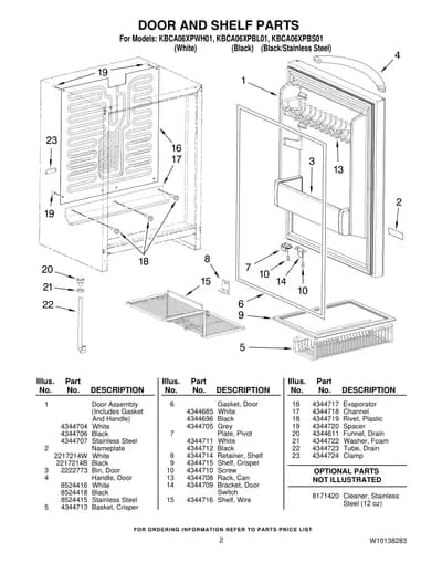 DOOR AND SHELF PARTS