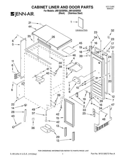 CABINET LINER AND DOOR PARTS