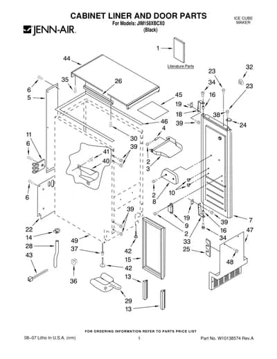 CABINET LINER AND DOOR PARTS