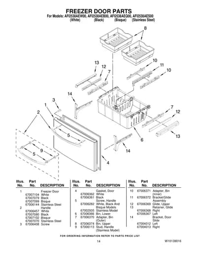 FREEZER DOOR PARTS