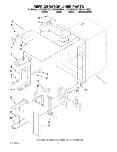 REFRIGERATOR LINER PARTS
