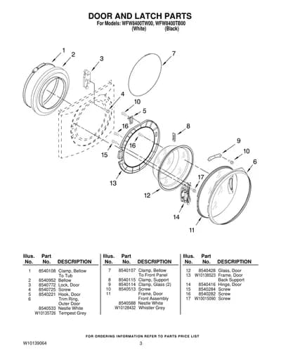 DOOR AND LATCH PARTS