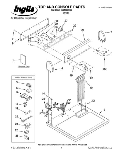 TOP AND CONSOLE PARTS