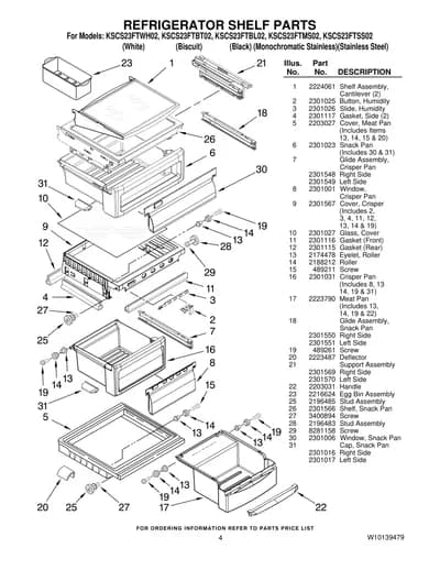 REFRIGERATOR SHELF PARTS