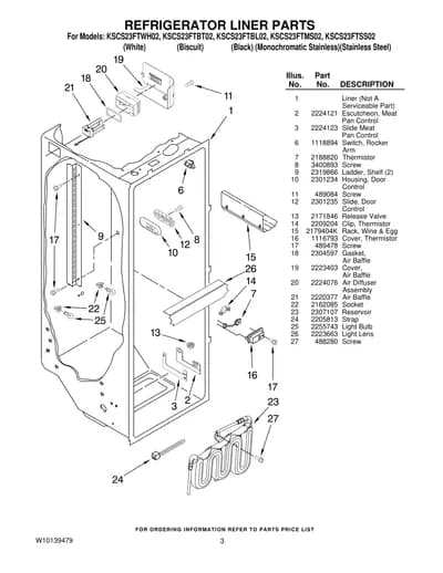REFRIGERATOR LINER PARTS