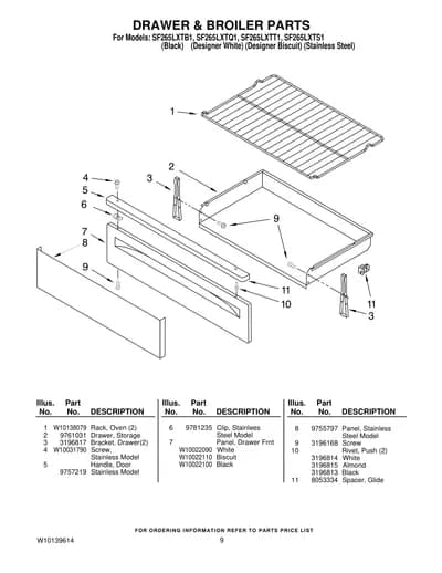 DRAWER & BROILER PARTS
