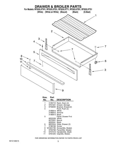 DRAWER & BROILER PARTS