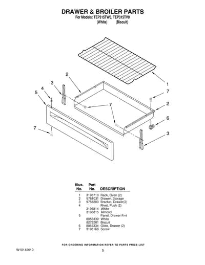 DRAWER & BROILER PARTS