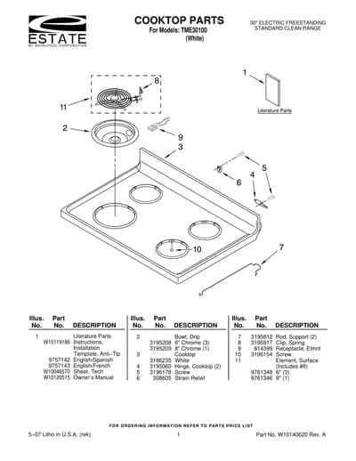 COOKTOP PARTS