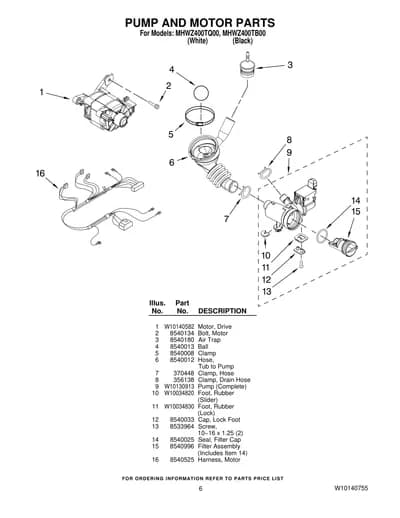 PUMP AND MOTOR PARTS