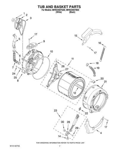 TUB AND BASKET PARTS