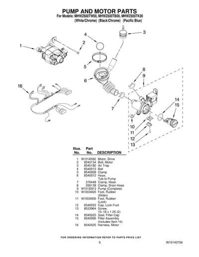 PUMP AND MOTOR PARTS