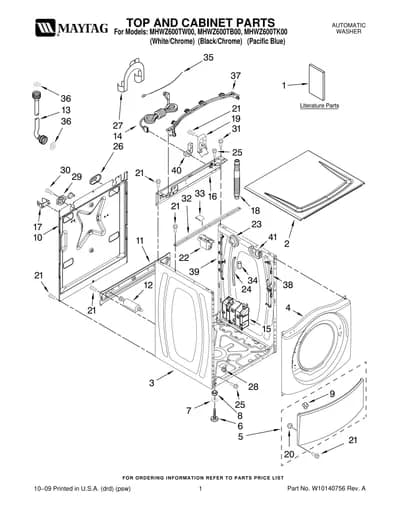 TOP AND CABINET PARTS