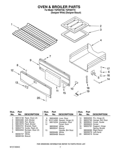 OVEN & BROILER PARTS