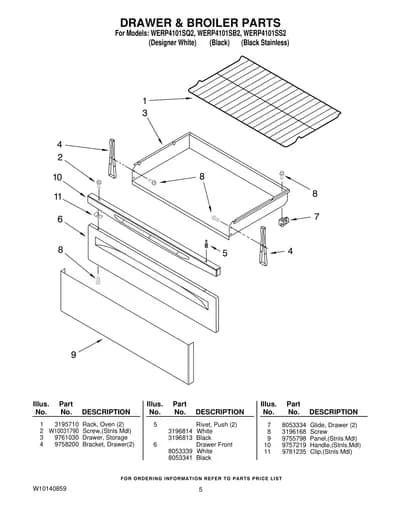 DRAWER & BROILER PARTS
