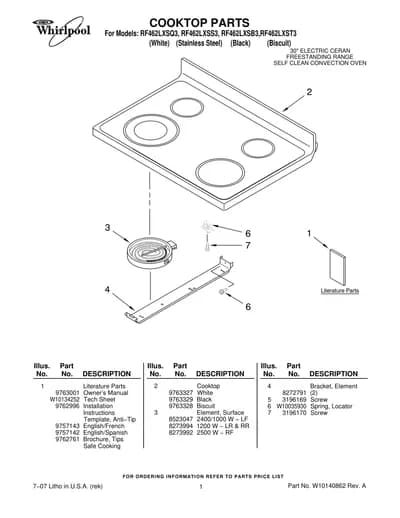 COOKTOP PARTS