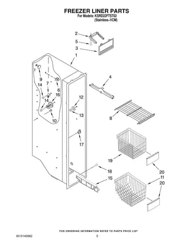 FREEZER LINER PARTS