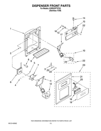DISPENSER FRONT PARTS