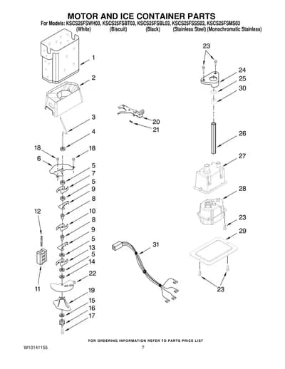 MOTOR AND ICE CONTAINER PARTS